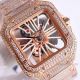 Japan Grade Cartier Santos skeleton Quartz Watch Salmon Dial Bust Down 40mm (2)_th.jpg